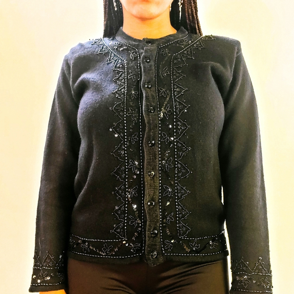 Sequin Cardigan Sweater - Picture 2 of 5